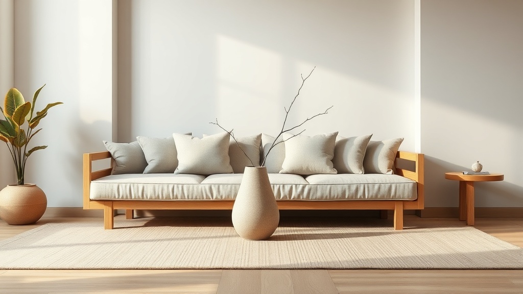 Salon w stylu japandi — minimalizm, drewno i neutralne kolory