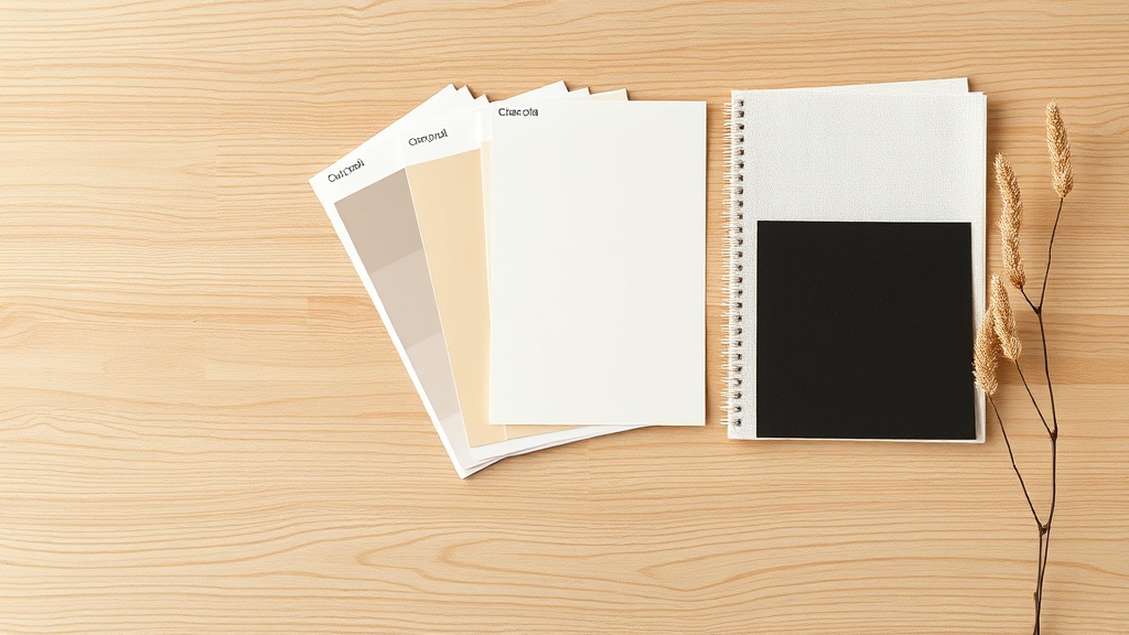 Paleta kolorów japandi — beż, szary, krem i drewno