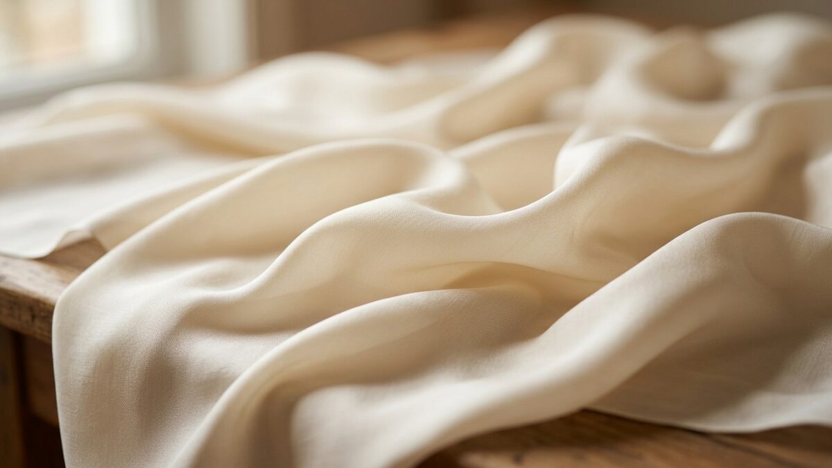 Jedwab naturalny w kolorze kości słoniowej