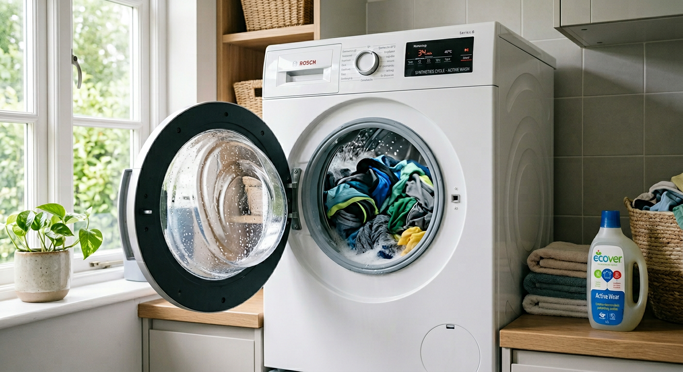 Pranie ubrań poliestrowych w pralce