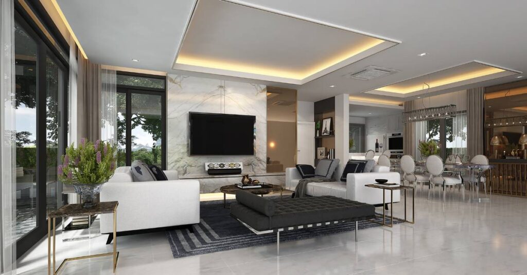styl nowoczesny we wnętrzach salon