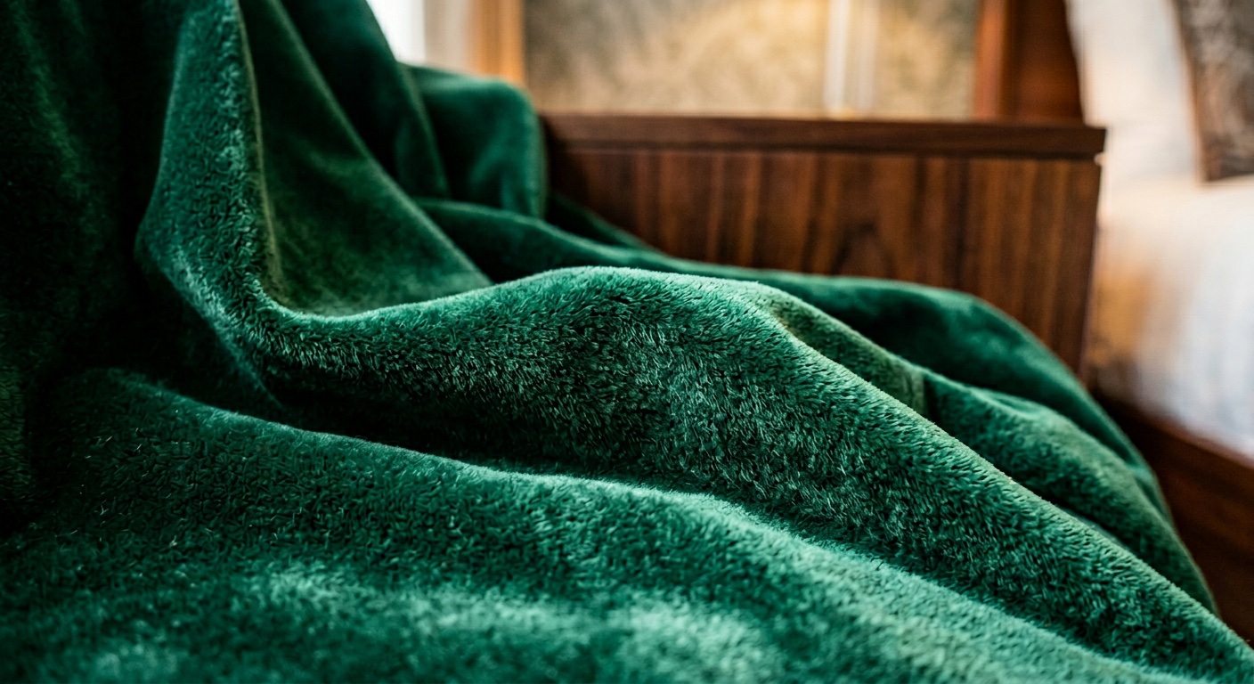 Elegancka tkanina welurowa w kolorze szmaragdowym